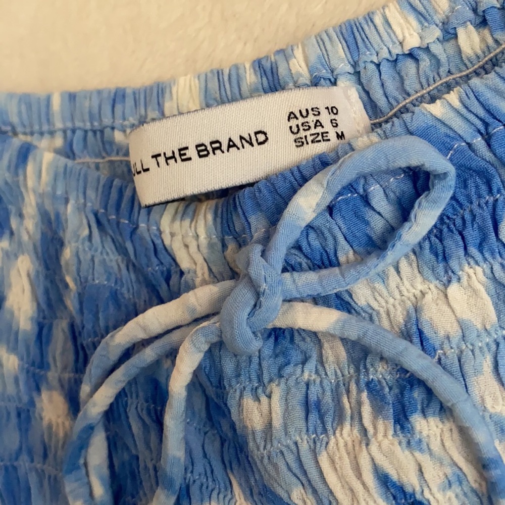 Faithfull The Brand | Magnolia Smocked Mini Dress Blue Roos Tie Dye (M/6) - Picture 9 of 16